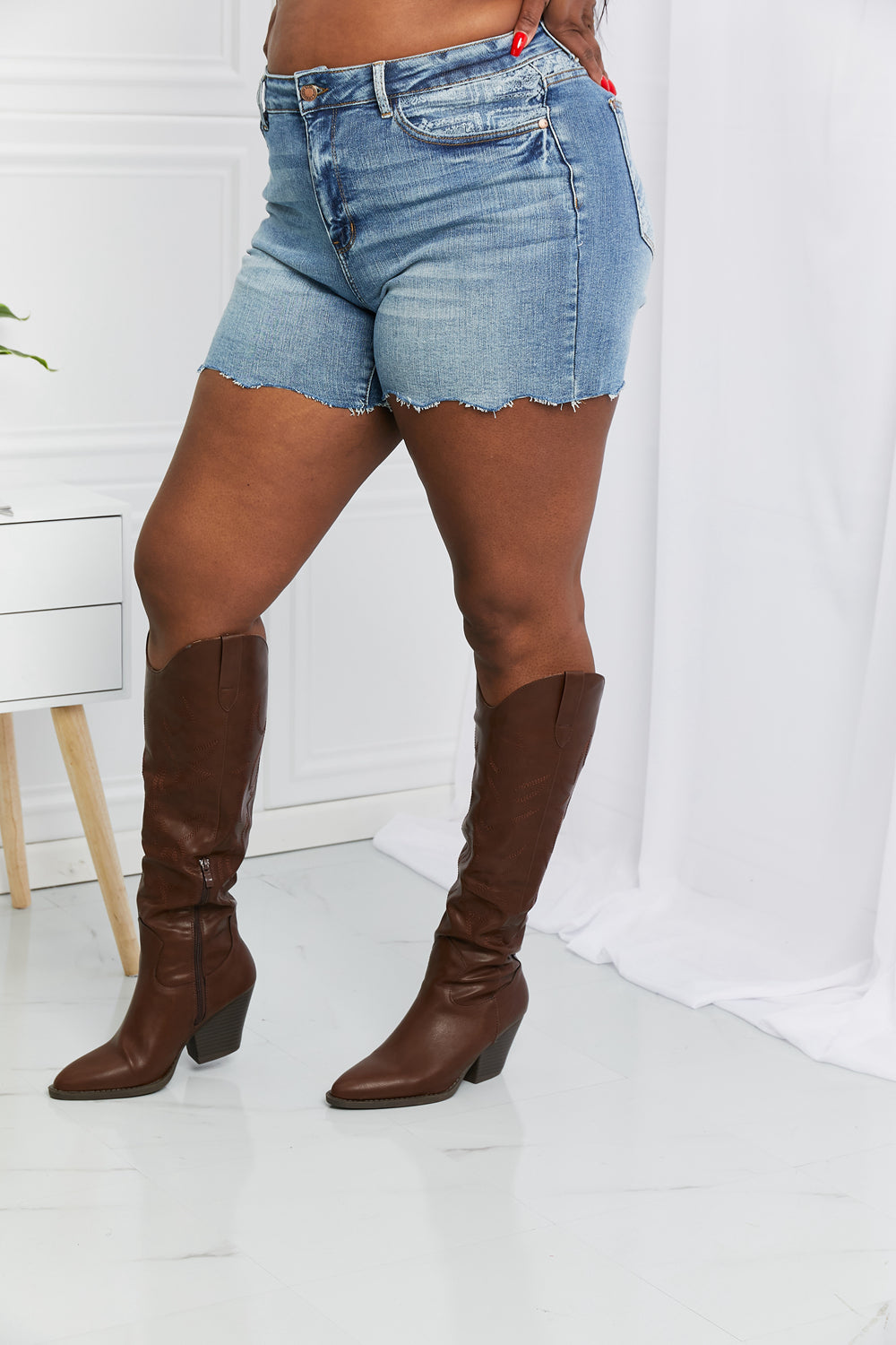 Judy Blue Raw Hem Denim Shorts